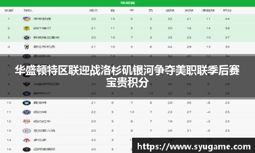 华盛顿特区联迎战洛杉矶银河争夺美职联季后赛宝贵积分